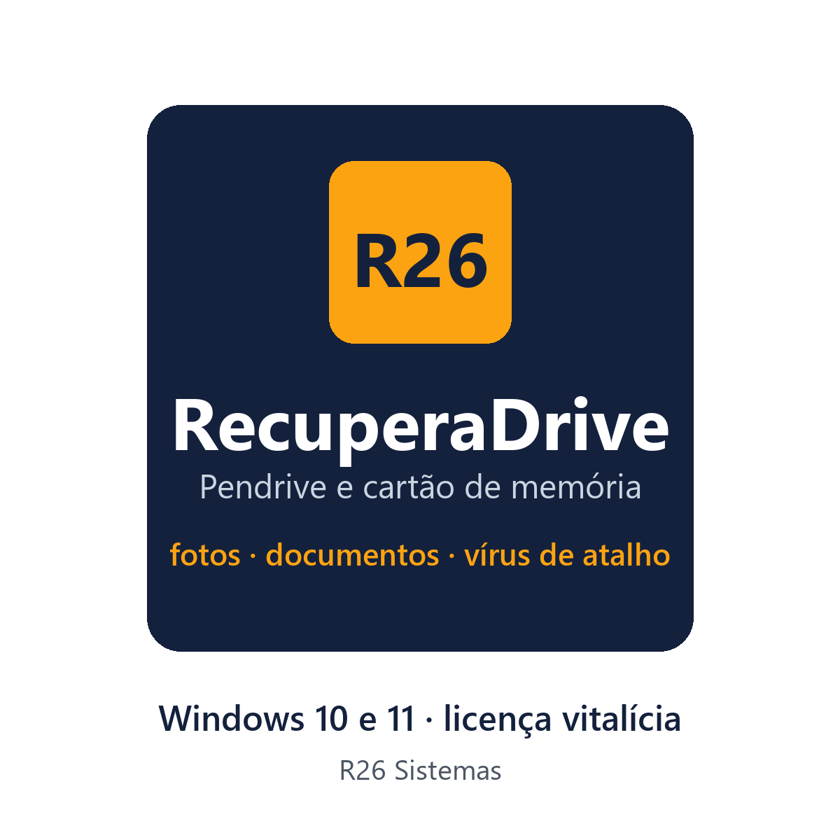 R26 RecuperaDrive: pendrive e cartão de memória
